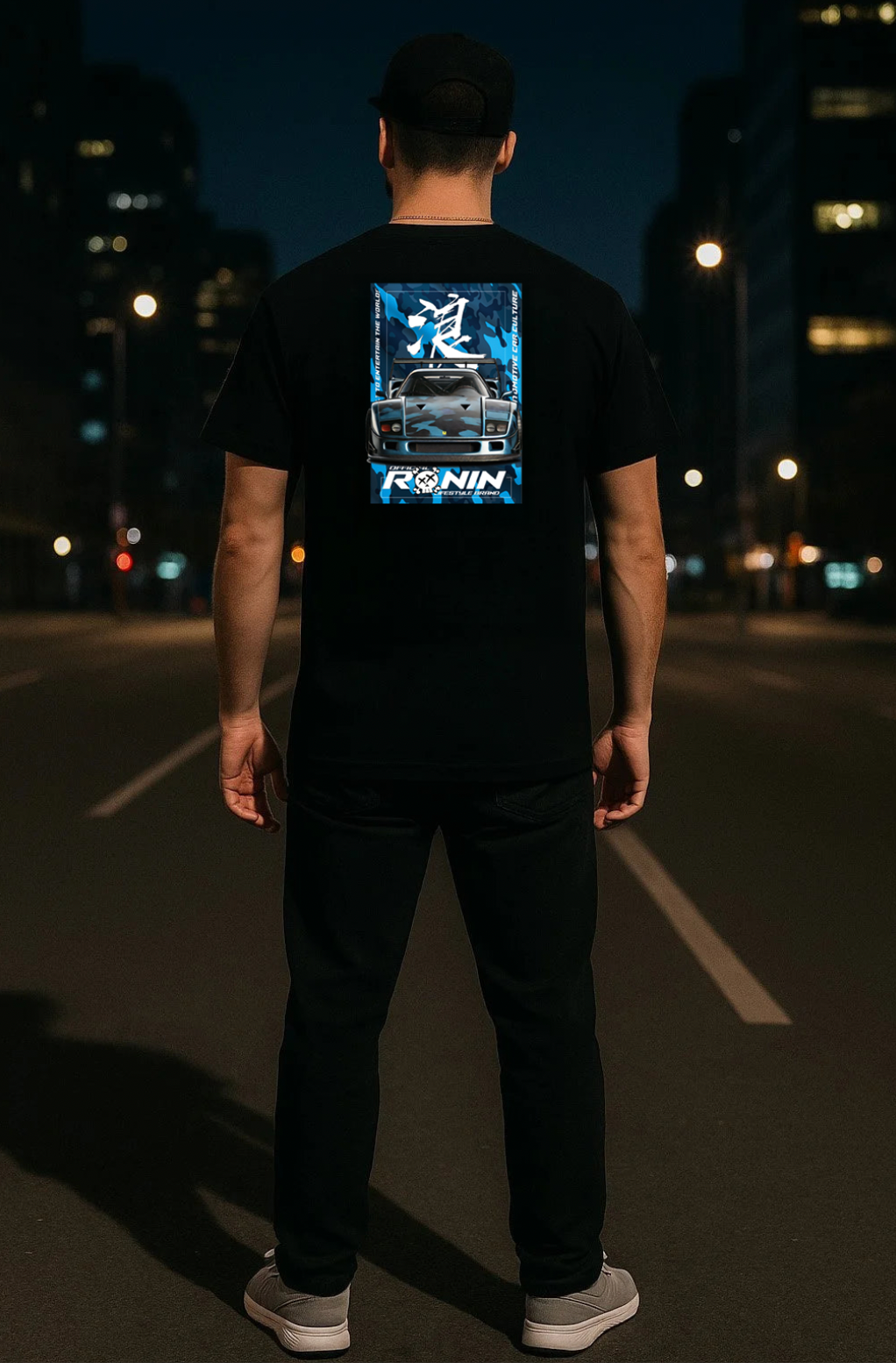 RONIN Ferrari F40 Tee — Black | Premium Automotive Streetwear