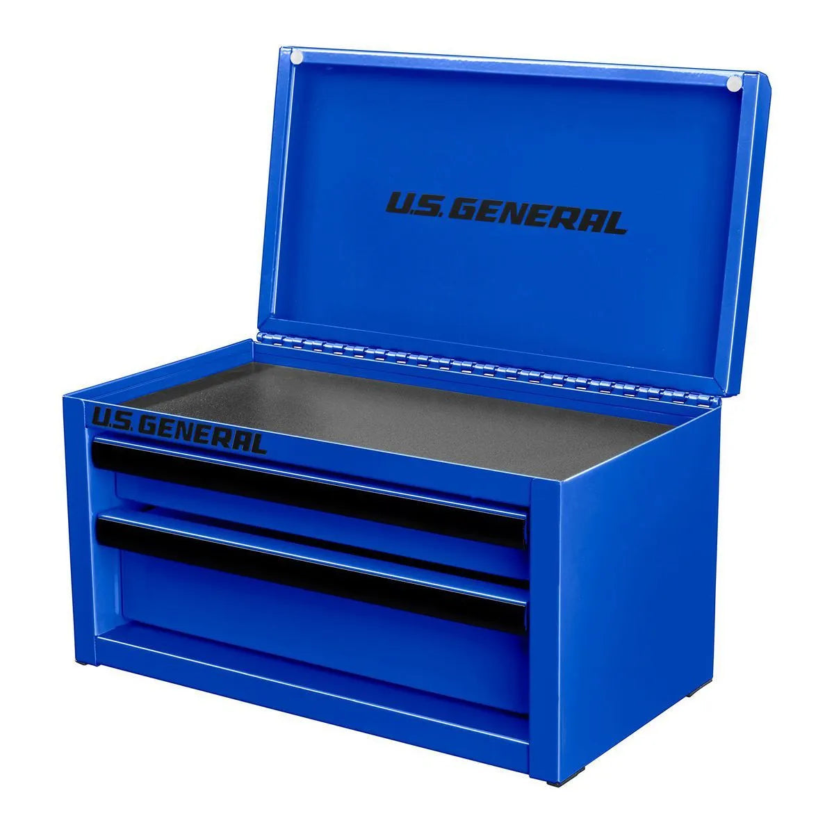 Blue toolbox with 'US General' branding on a white background
