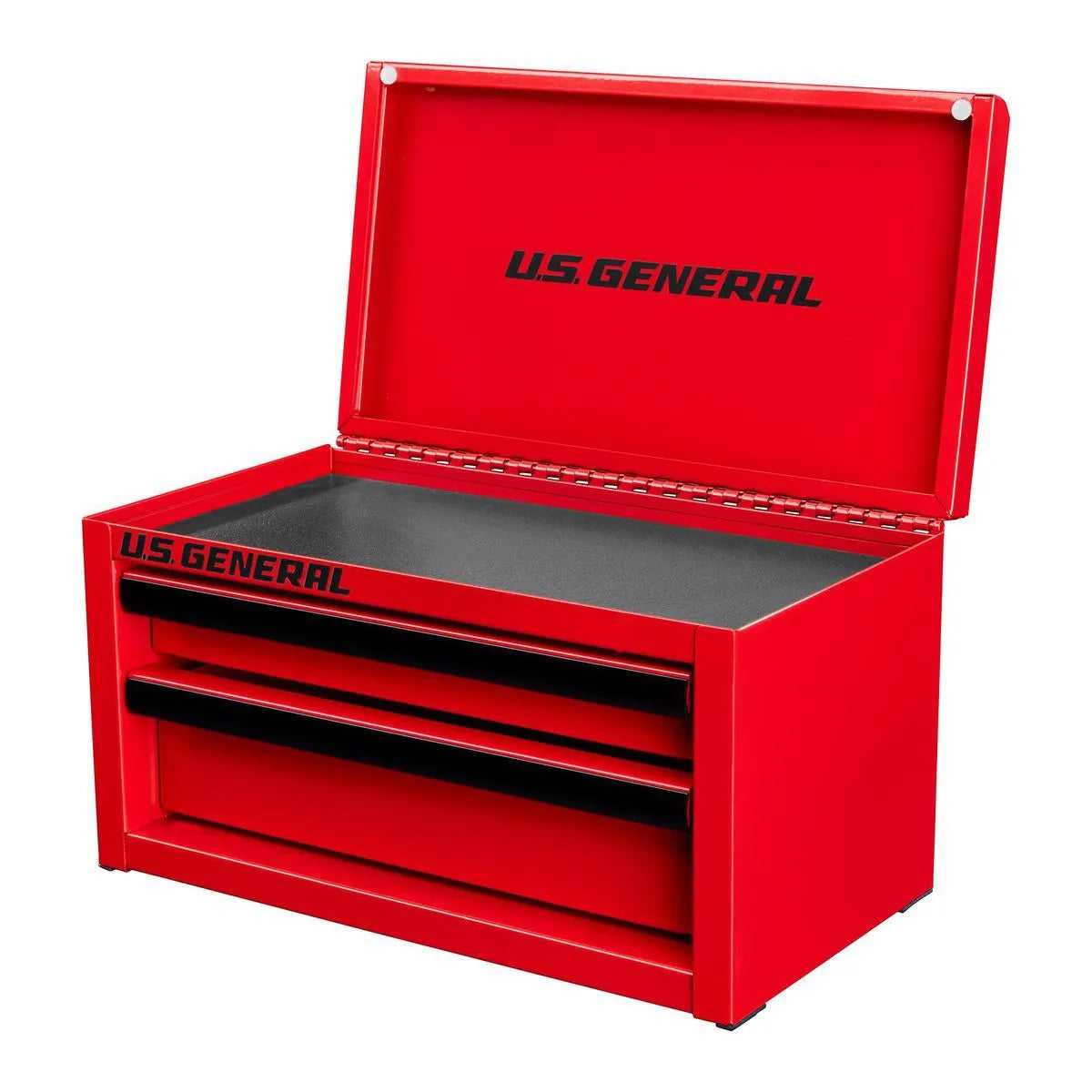 Red toolbox with 'US General' branding on a white background