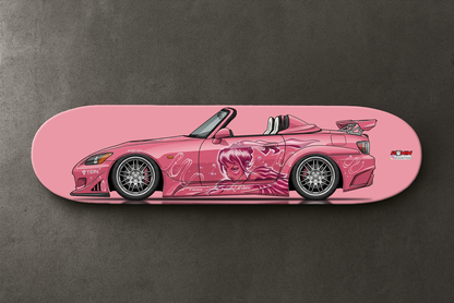 Custom Illustrated Maple Skate Decks — (Pink Honda S2000)