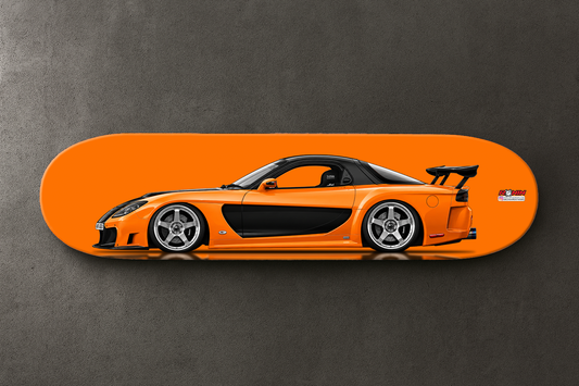 Custom Illustrated Maple Skate Decks — (Mazda FD)